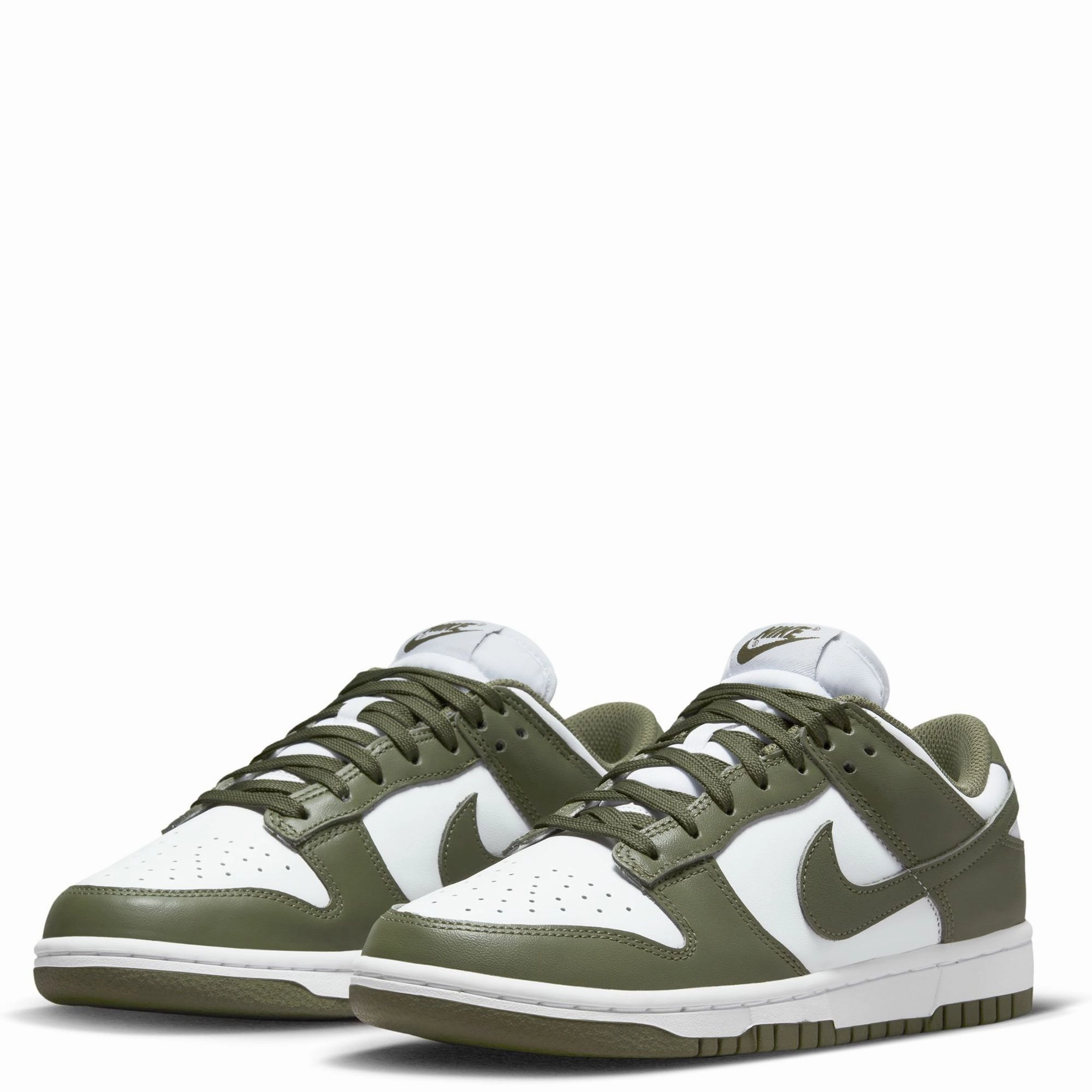 Nike Women's Dunk Low Shoes - White / Medium Olive Nike Nba Basketball Shoes
