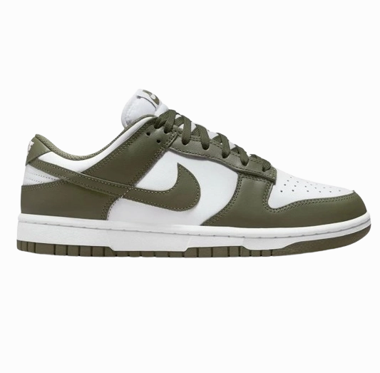 Nike Women's Dunk Low Shoes - White / Medium Olive Skateboarding Nike Shoes