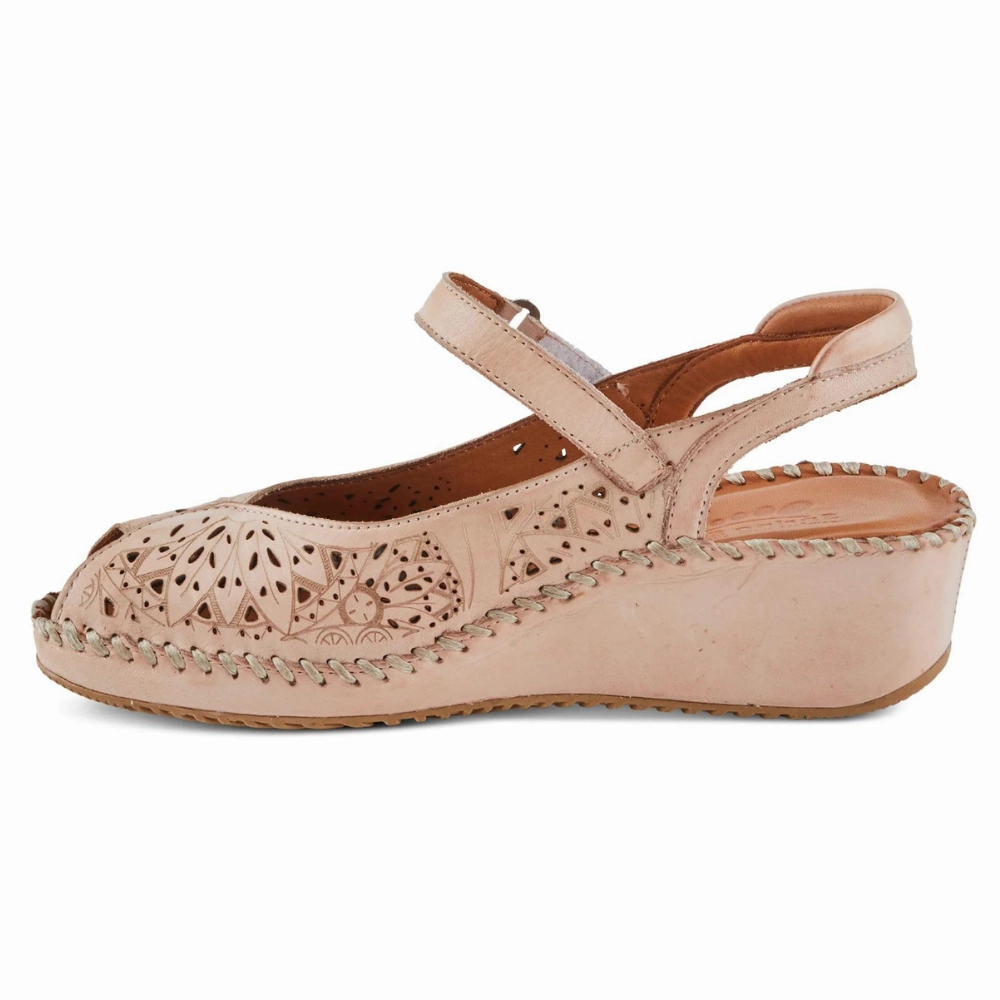 Spring Step Santonio Blush Leather Sandal (Women's) Papillio Sandals