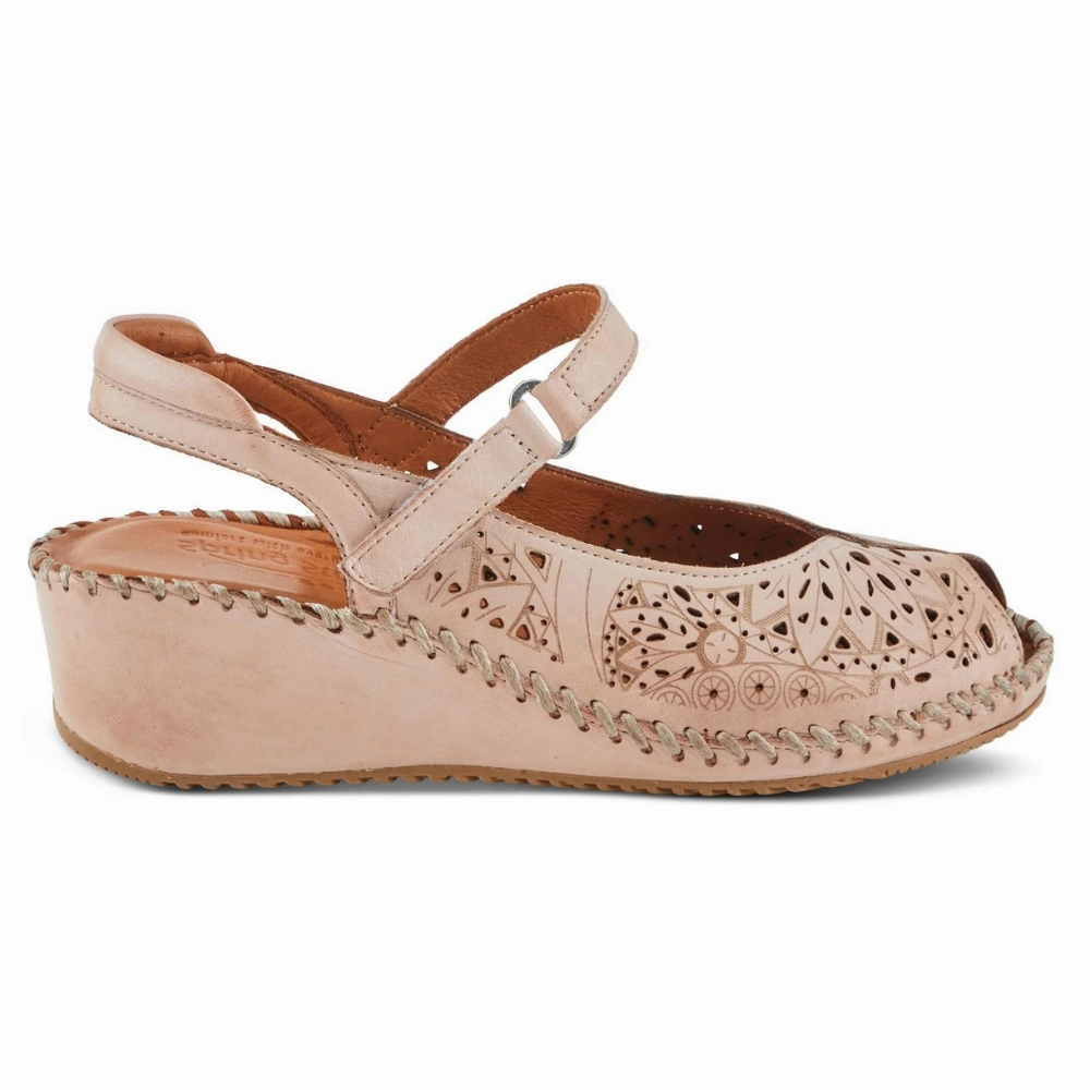 Spring Step Santonio Blush Leather Sandal (Women's) Sandals Curaco