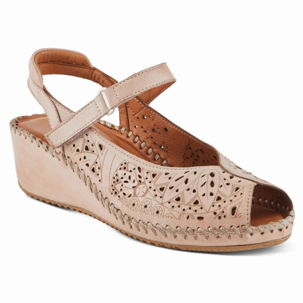 Spring Step Santonio Blush Leather Sandal (Women's) Ta Sandals