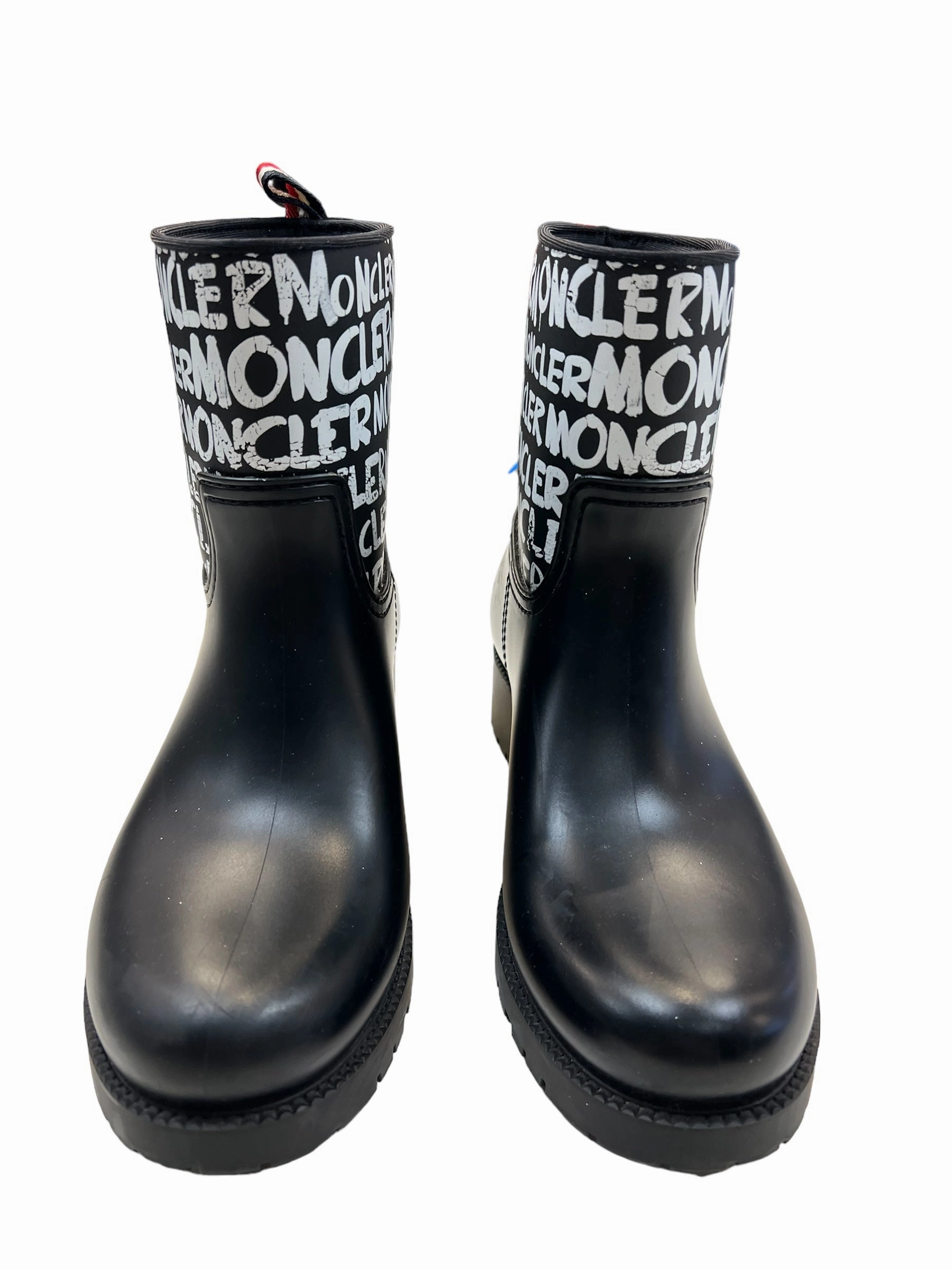 Boots Luxury Designer By Moncler RUBBER RAIN BOOTS Size: EU 40 Women's Cowboy Boots