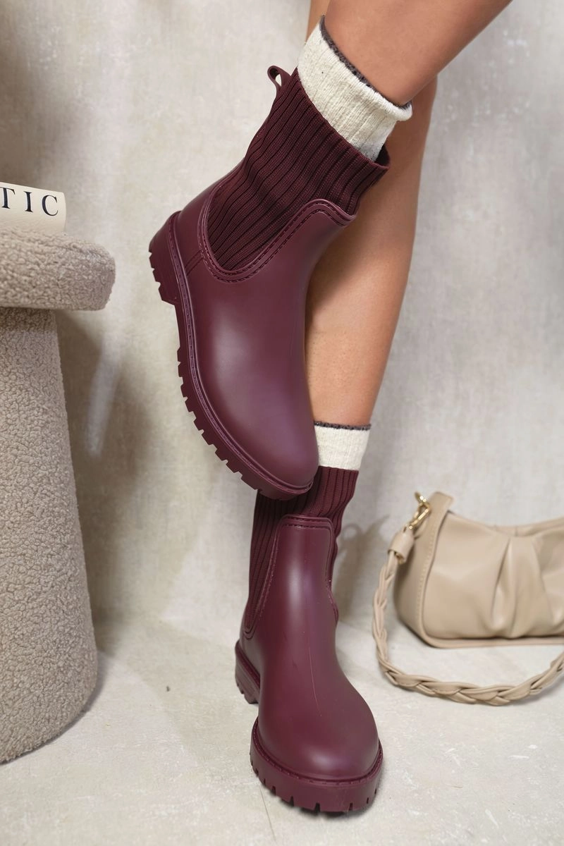 Slip On Platform Ankle Boots Long Point Boots