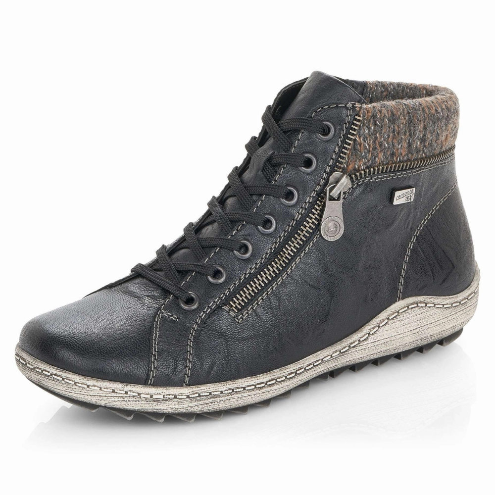 Wedding Boots Cowgirl Remonte Liv 73 Black/Graphit Leather Boot (Women's)