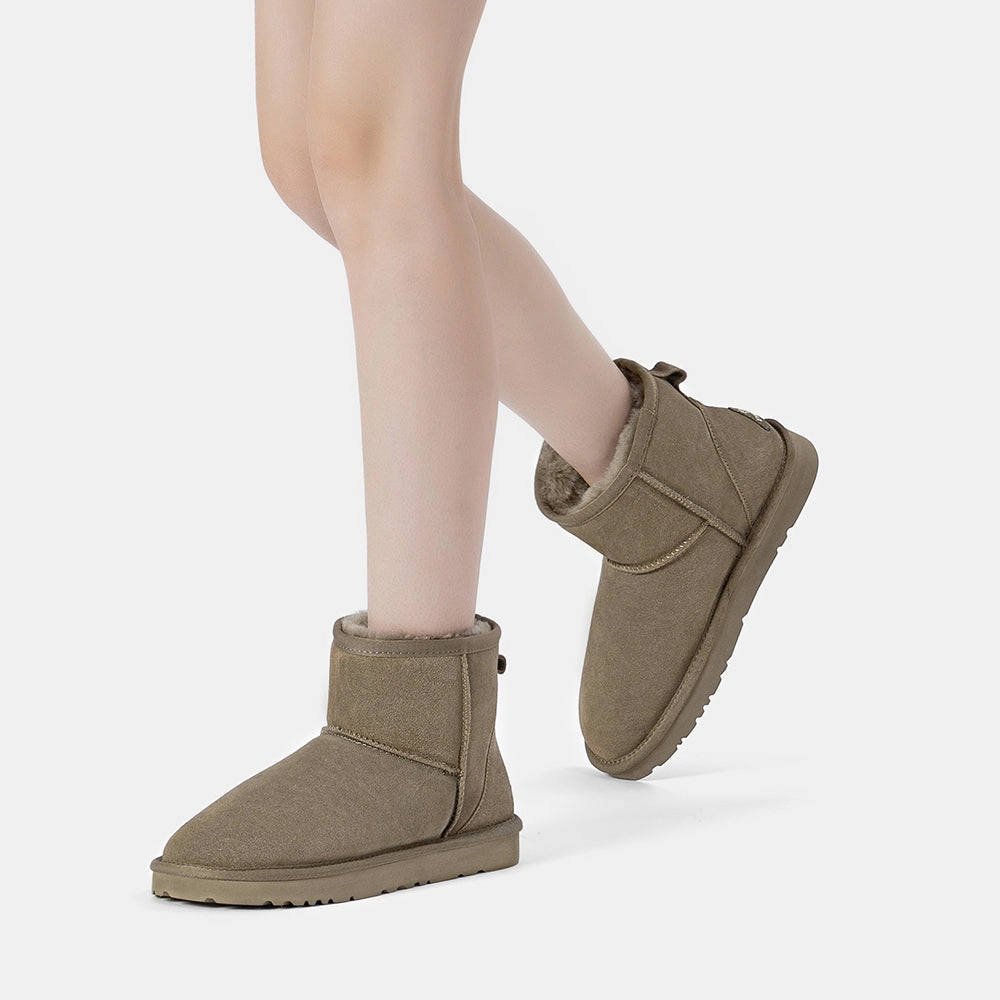 EverAu Australia Women Ostrich Leather Short Boots Work Boots Composite Toe