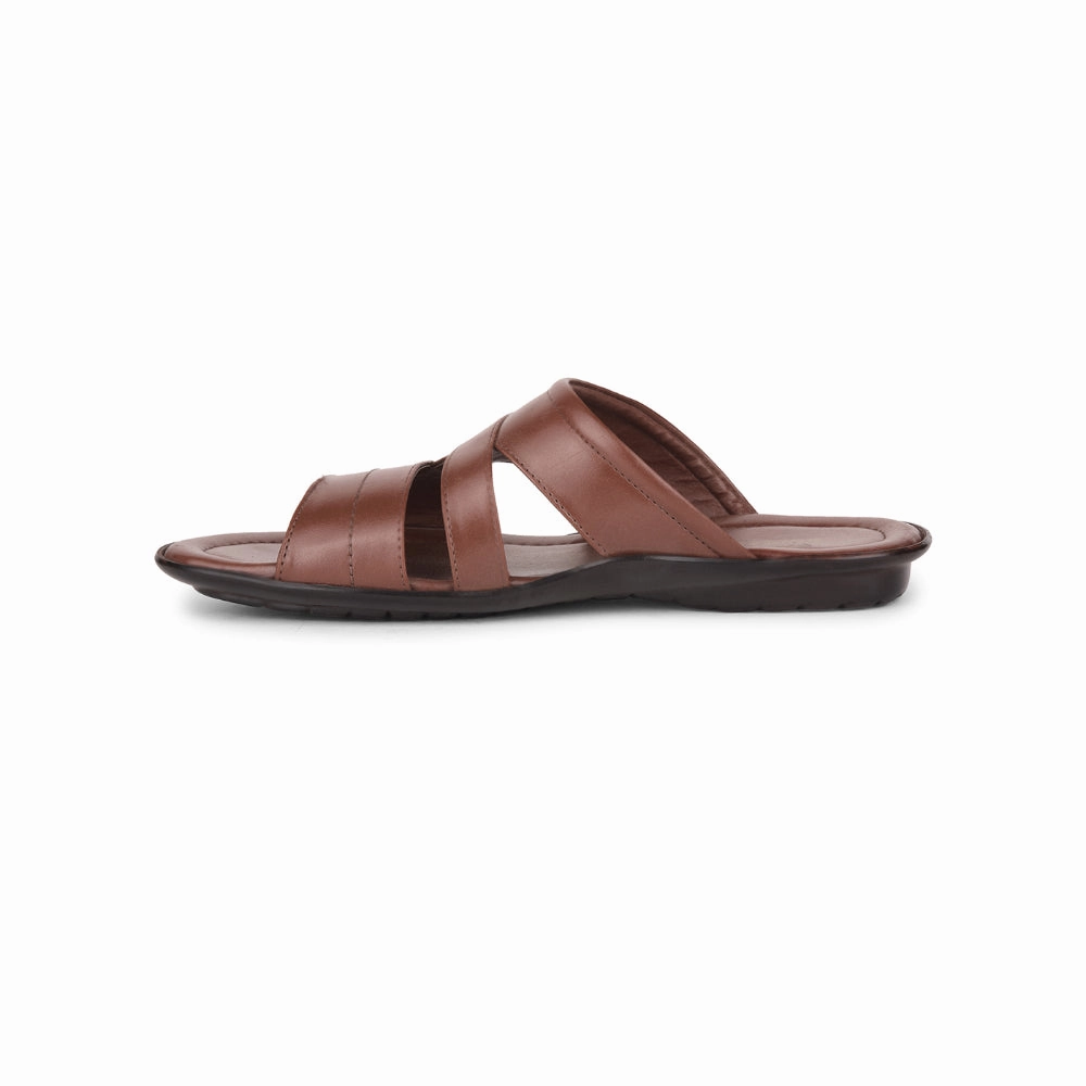 Coolers Casual Tan Toe Ring Slippers For Men COOL99-92 By Liberty St. Vincent Sandals