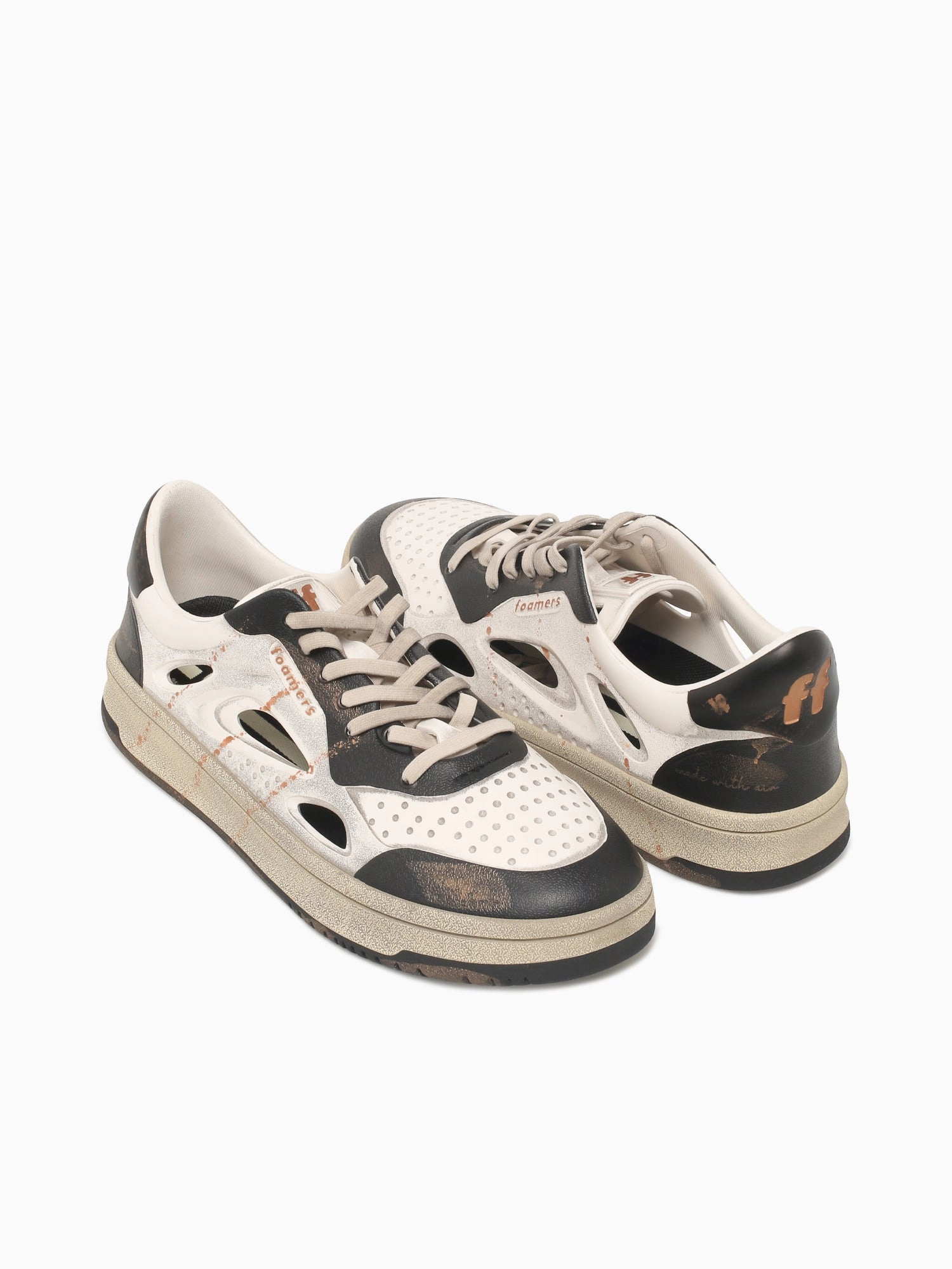 F6 F6 011 Off White Black eva Target Flat Shoes