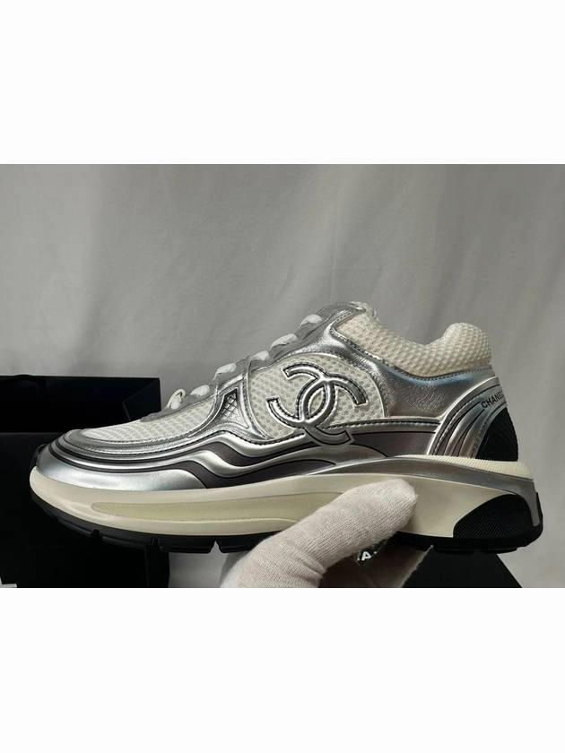 Fabric Laminated Low Top Sneakers Silver Chanel Ross Dress For Less Sneakers