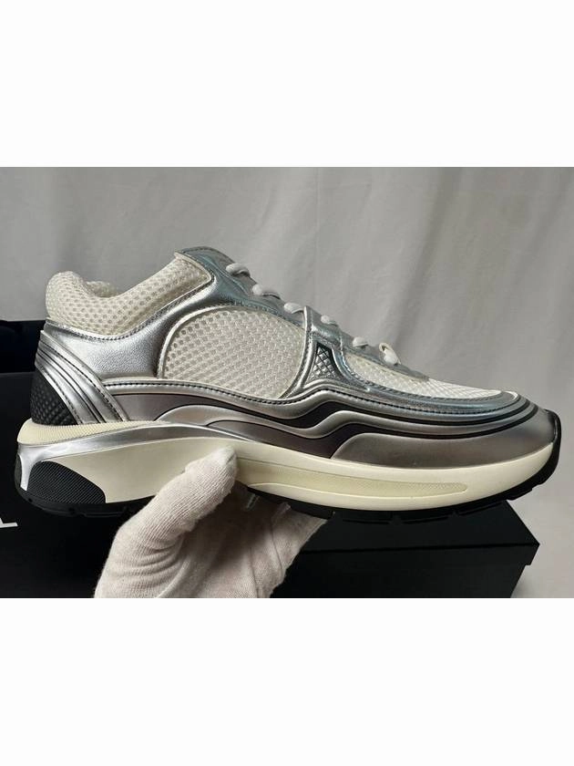 Sneakers From Back To The Future 2 Fabric Laminated Low Top Sneakers Silver Chanel