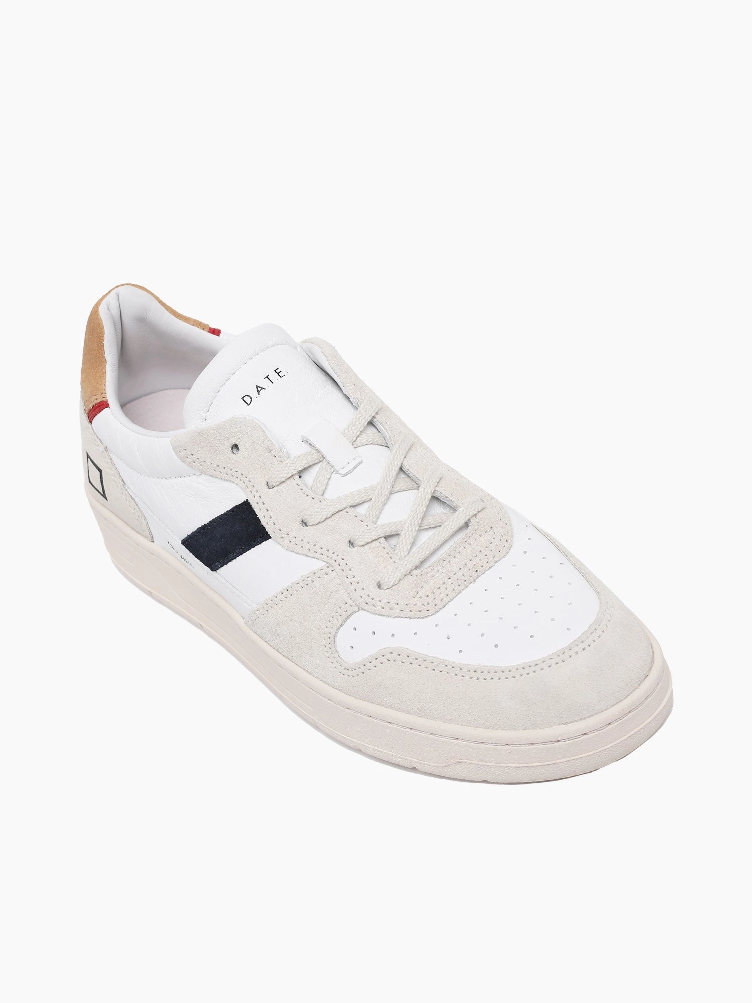 Python Flat Shoes Court White Beige vintage calf