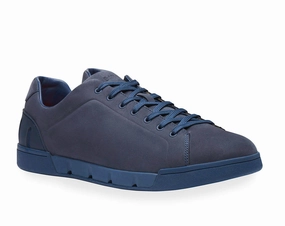 Silver Sneakers Medicare Men's Breeze Leather Sneakers In Navy