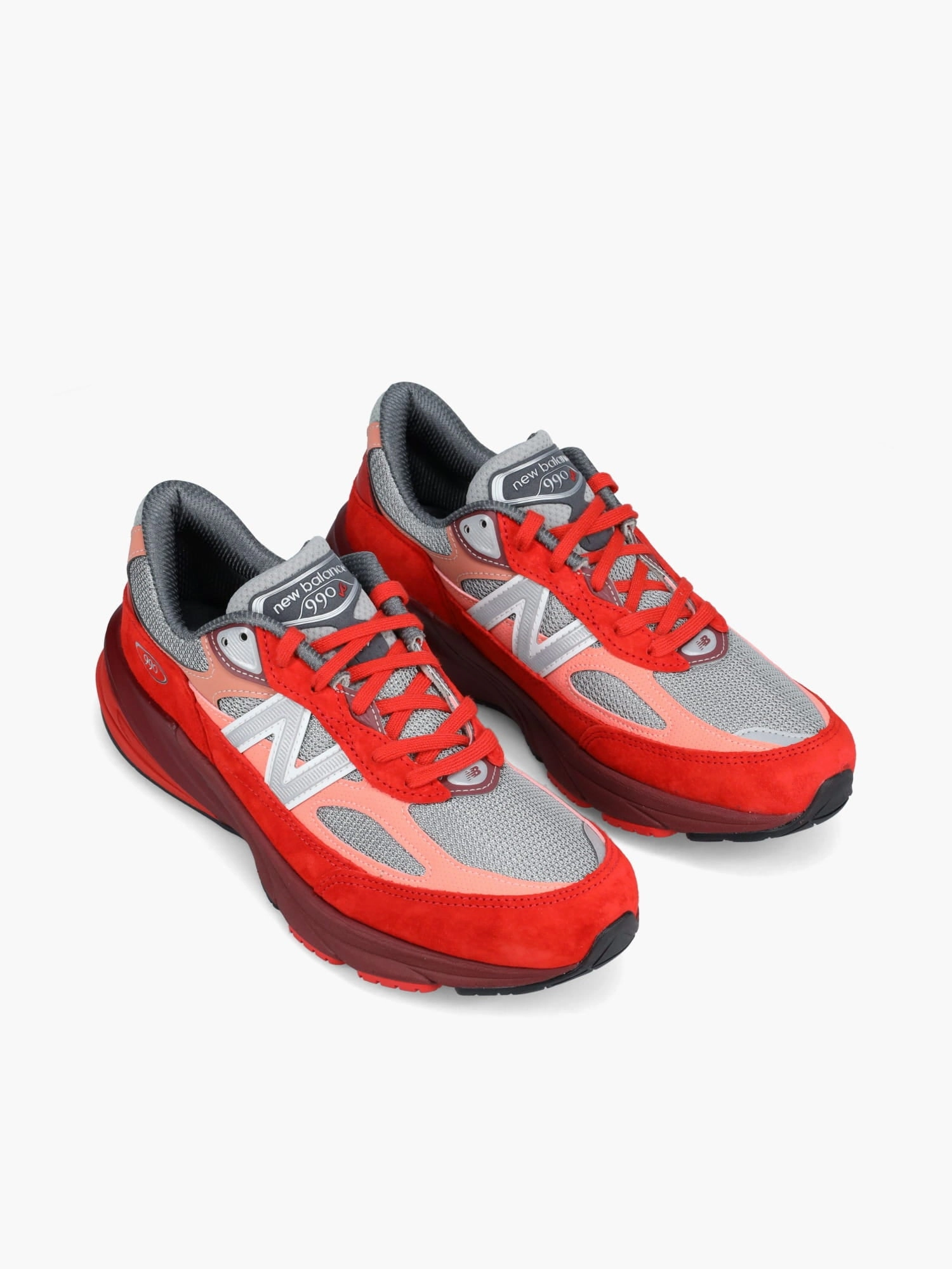 990v6 Moltenlava Burgundy Grey mesh Wedding Shoe Flats