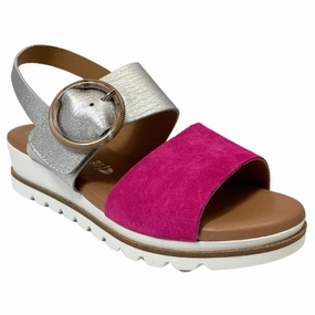 Valeria's Kellyjo Plata Silver Soft Leather Sandal (Women's) Tory Burch Miller Sandals