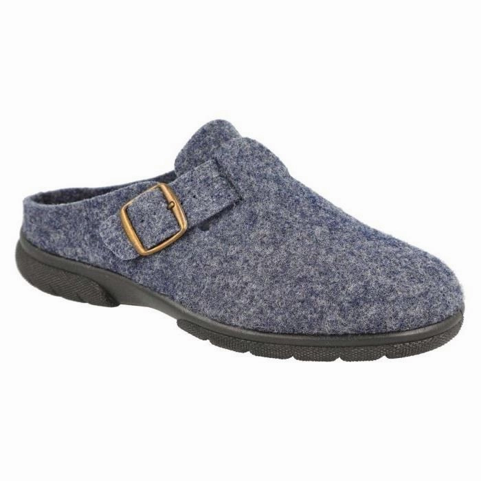 Hudson Bay Slippers Men's Wide Fit DB Skyfall Mule Buckle Slippers