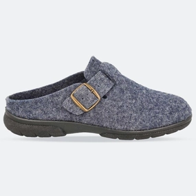 Men's Wide Fit DB Skyfall Mule Buckle Slippers Fuzzy Outdoor Slippers