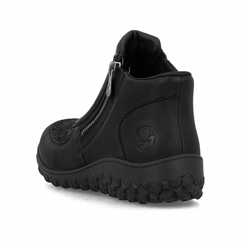 Kids Muck Boots Rieker Bronia 58 Black Leather Bootie (Women's)