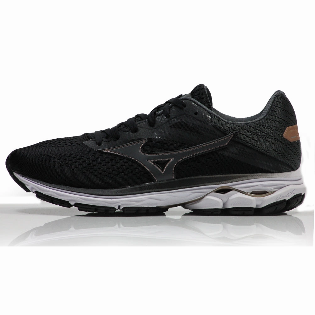 Lite Racer Adapt Running Shoe Mizuno Wave Rider 23 Women's Running Shoe - Black/Dark Shadow Black