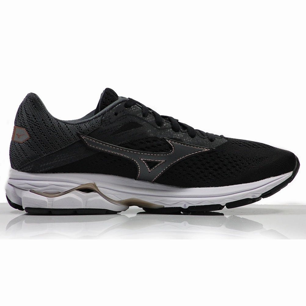 Huarache Running Shoes Mizuno Wave Rider 23 Women's Running Shoe - Black/Dark Shadow Black