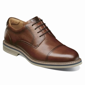 Florsheim Norwalk Plain Toe Brown Crazy Horse Oxford (Men's) Dress With Wedge Shoes