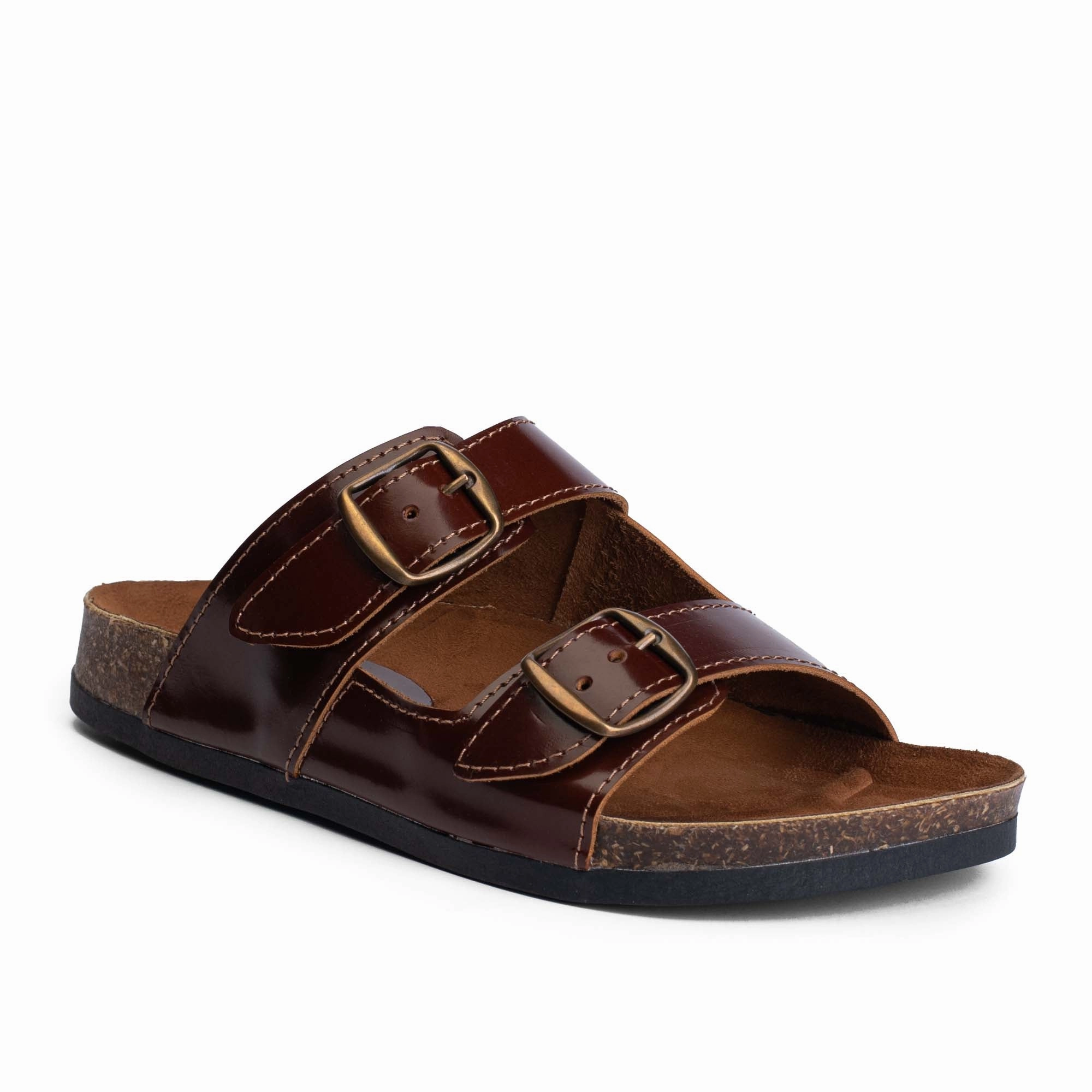 Fall Slippers Arizona Chestnut Brown Natural Leather Slippers