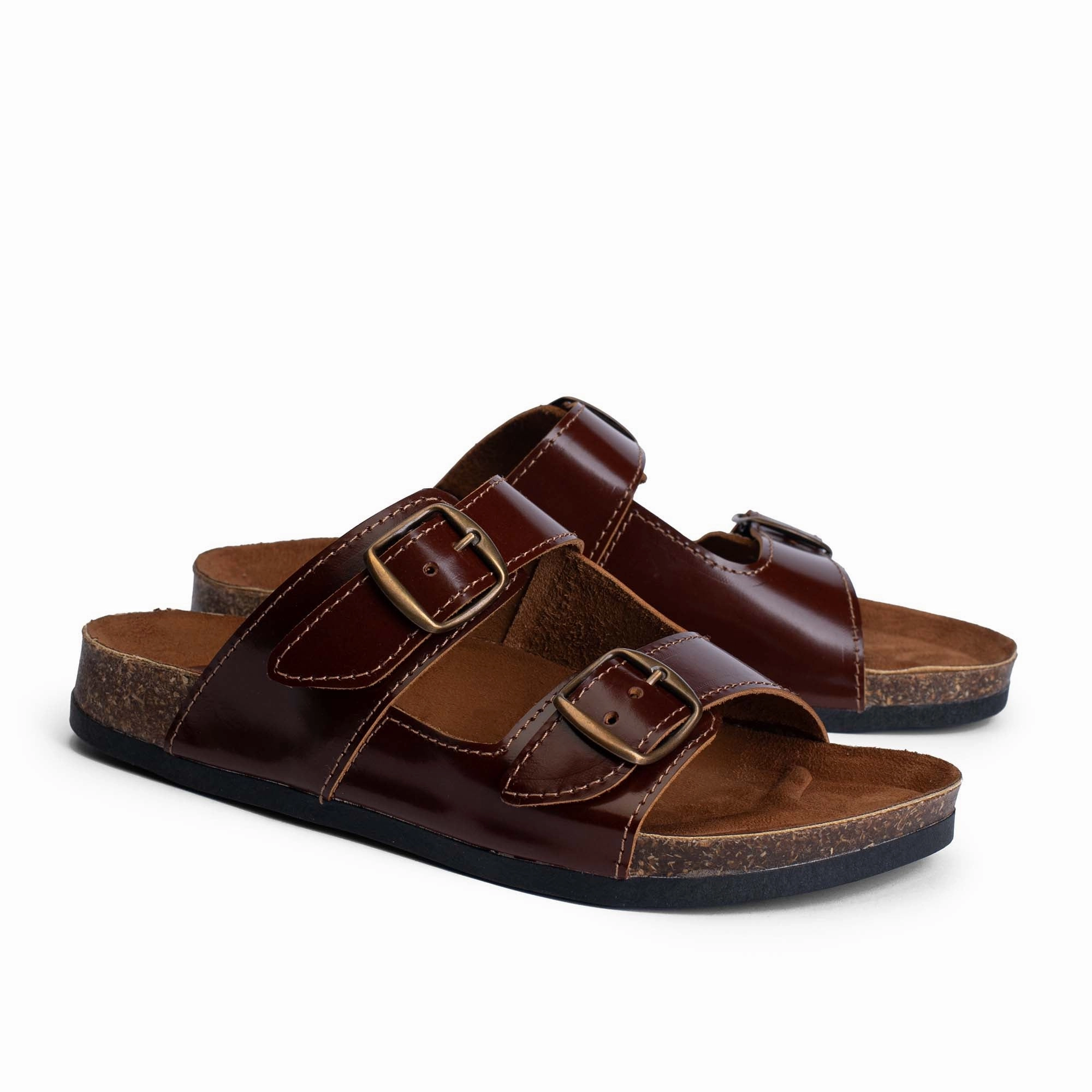 Arizona Chestnut Brown Natural Leather Slippers Trolls Slippers