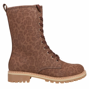 Fomo Leopard Round Toe Combat Boots Cowboy Rain Boots