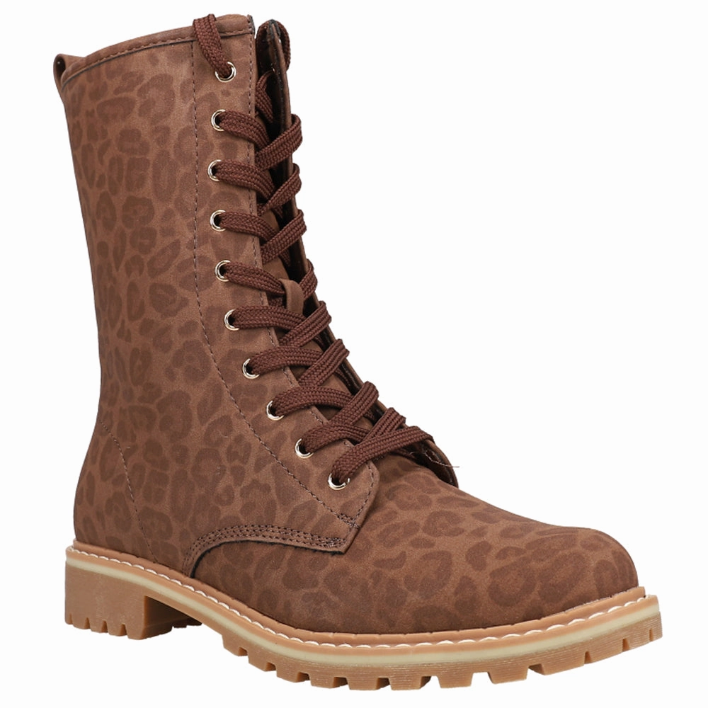 Best Motocross Boots Fomo Leopard Round Toe Combat Boots