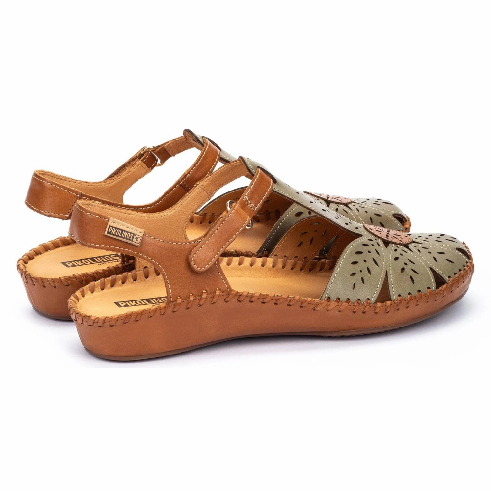 Pikolinos P. Vallarta Sage Leather Sandals (Women's) Diabetic Sandals