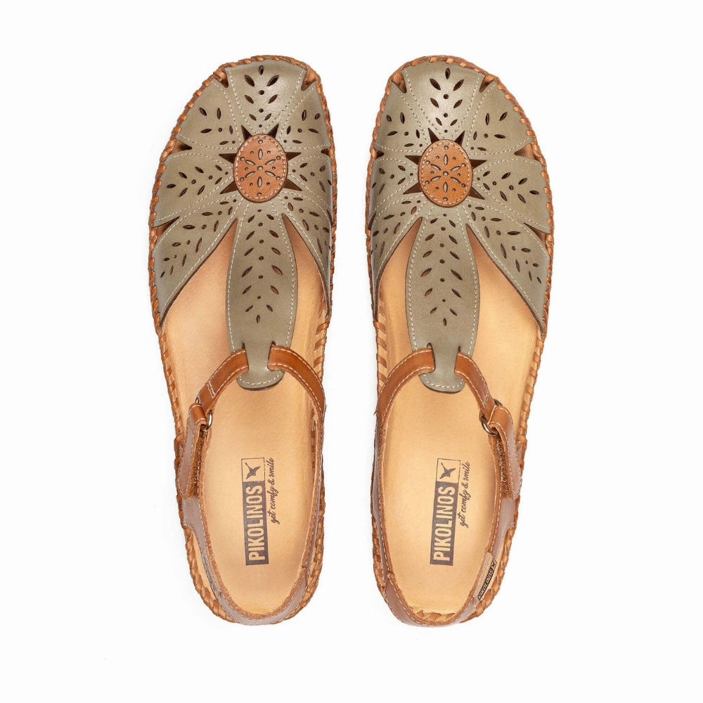 Pikolinos P. Vallarta Sage Leather Sandals (Women's) Pregnancy Sandals