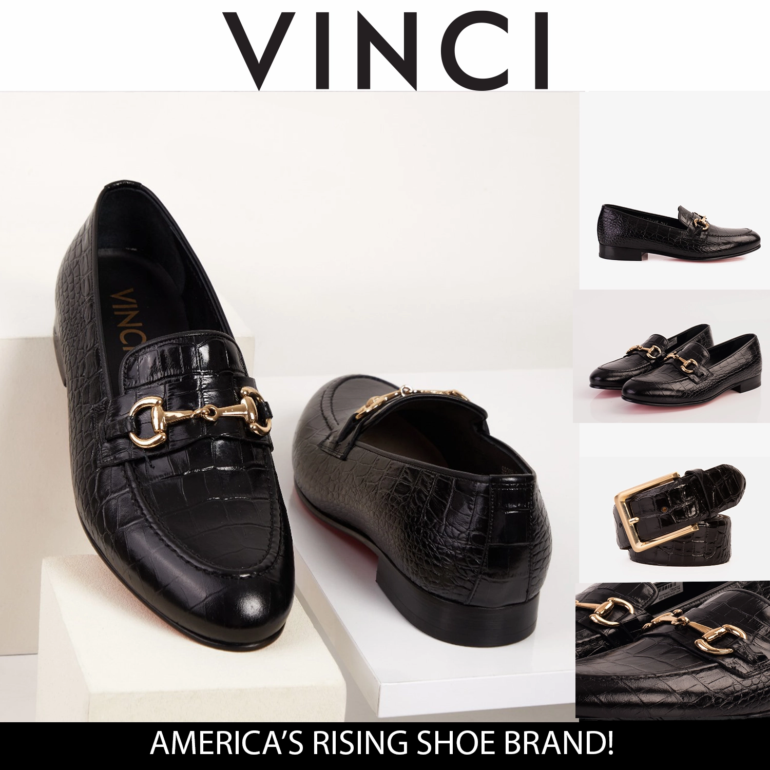 The Monaco Black Leather Men Shoe Bit Loafer Coral Dress Shoes