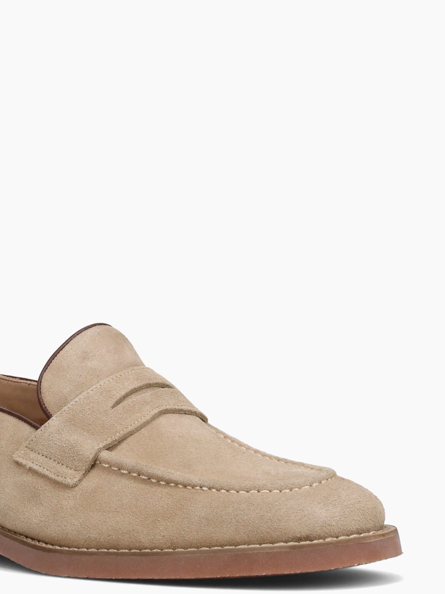 Round Toe Flats Shoes Frank Desert Beige Suede