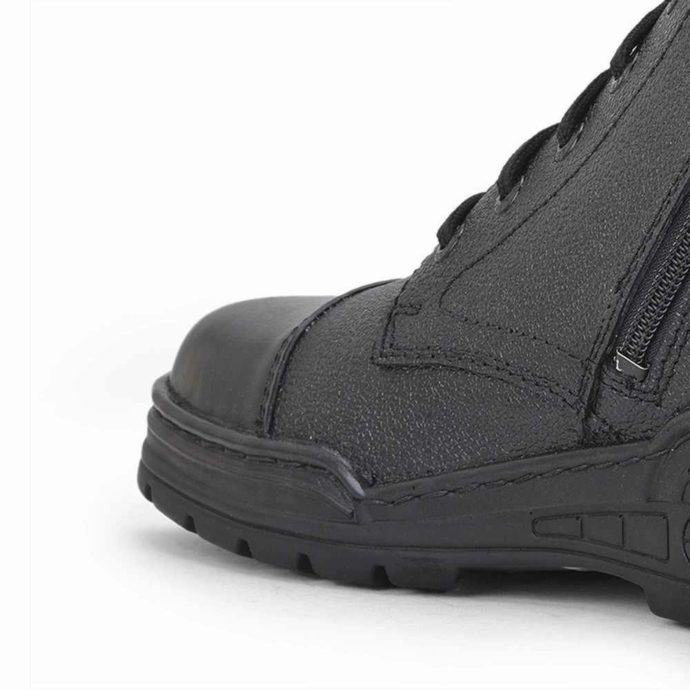 Cowboy Boots That Lace Up Freedom Casual (Black) POLICE Leather High Ankle Boot with ZIP VEER-2 By Liberty