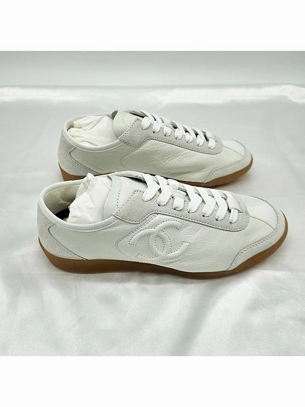 Calfskin Suede Low Top Sneakers White Chanel Suede Platform Sneakers