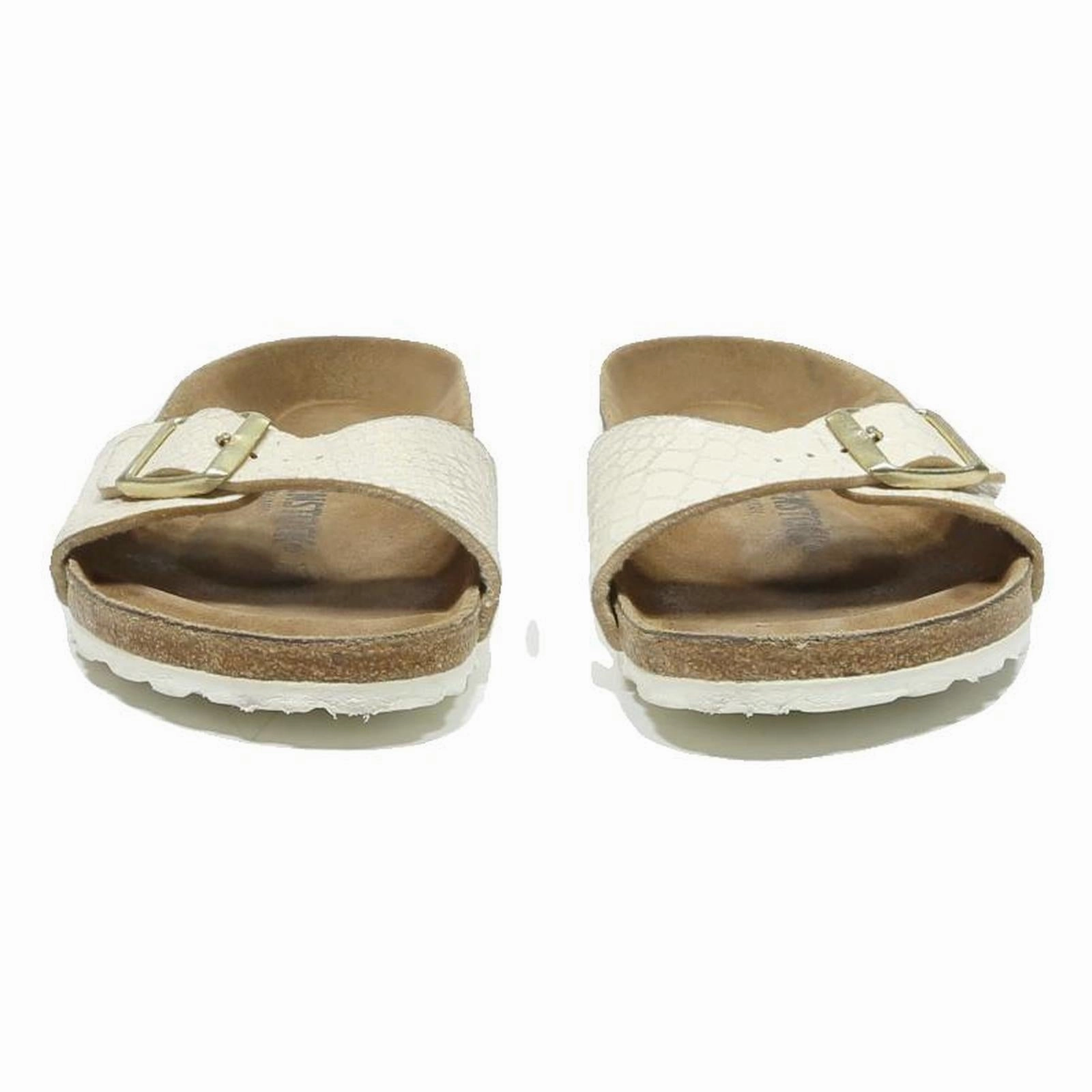 BIRKENSTOCK Madrid Womens Leather White Slide Sandals UK 5 Comfortable Footbed Top Rated Sandals Resorts For Honeymoon