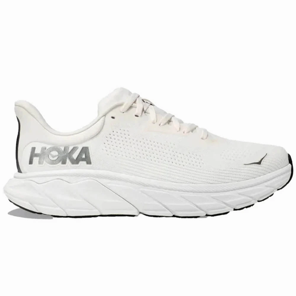 Charlottesville Men's Hoka Arahi 7, Blanc De Blanc/Steel Wool, 8 2E Wide