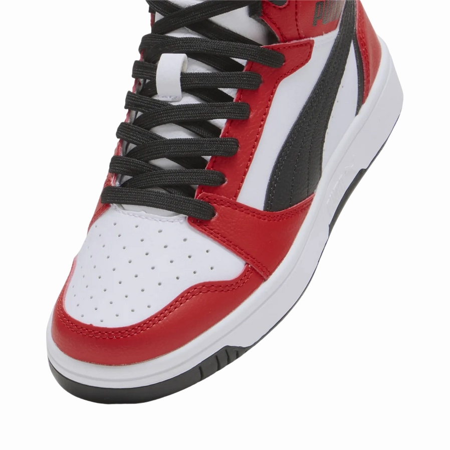 Puma Scarpa sneakers alta da ragazza Rebound v6 Mid 393831 03 bianco-nero-rosso Sneakers Dr Scholl's