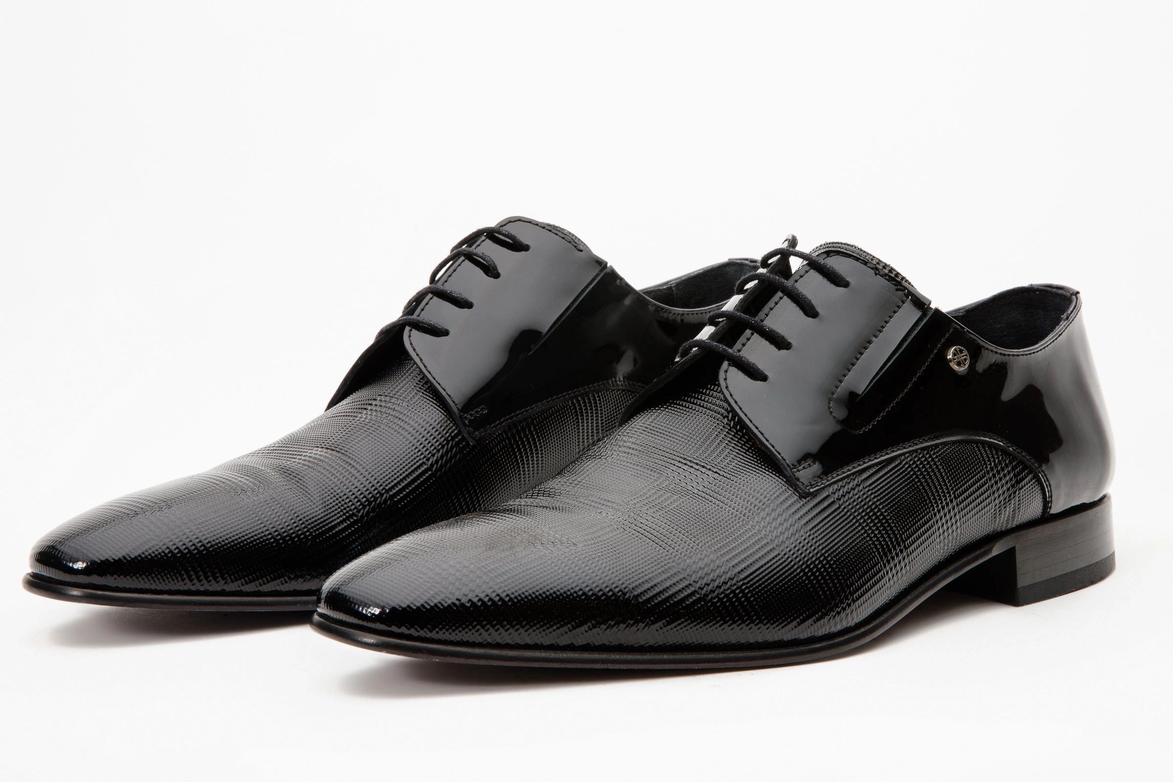 The San Severo Black Patent Leather Derby Men Shoe Dress Shoes Styles