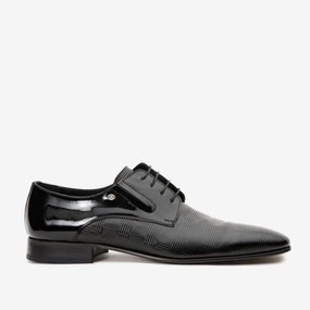 The San Severo Black Patent Leather Derby Men Shoe Shoes For Crews Dress Shoes