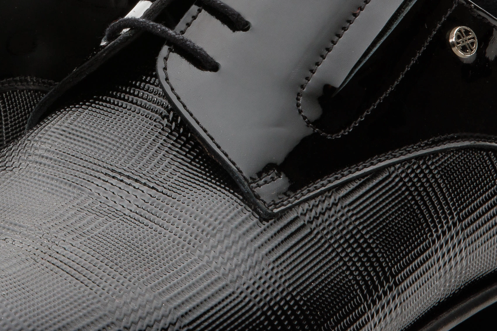 The San Severo Black Patent Leather Derby Men Shoe Polished Dress Shoes