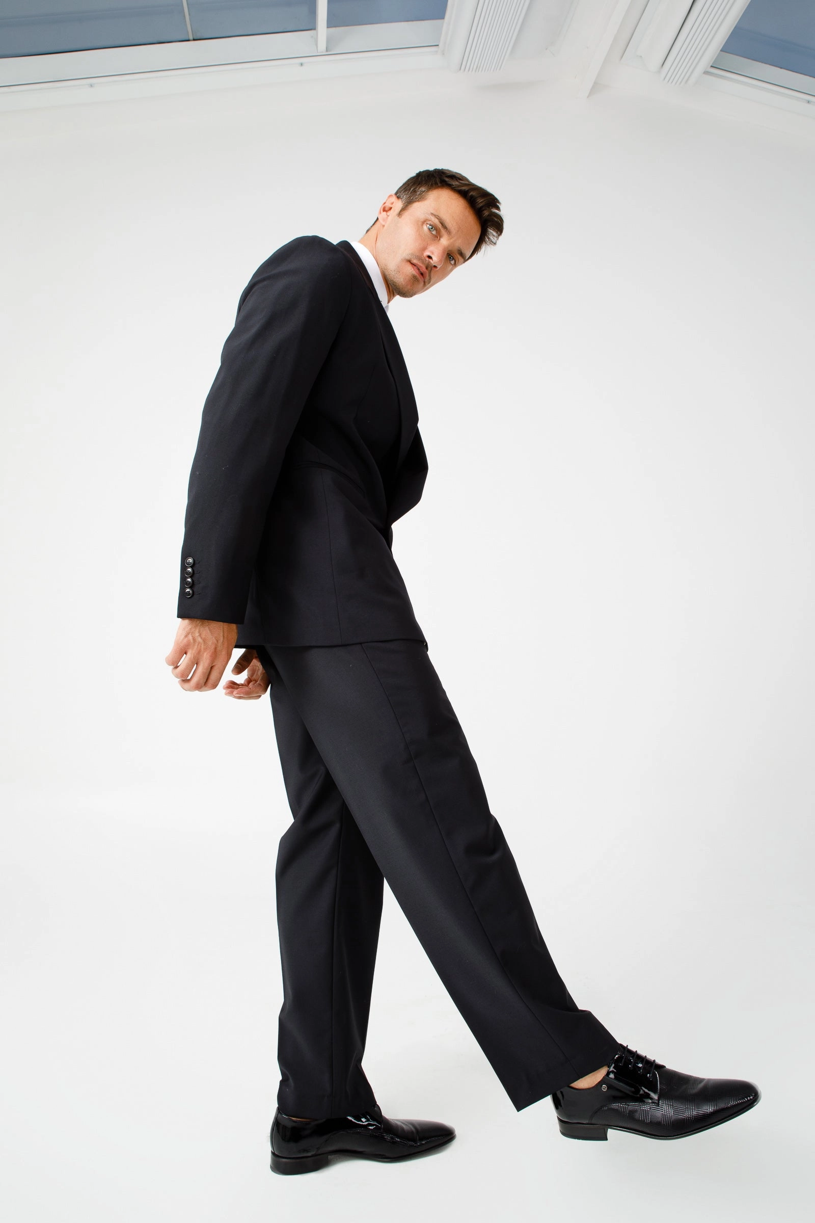 The San Severo Black Patent Leather Derby Men Shoe High Arch Dress Shoes