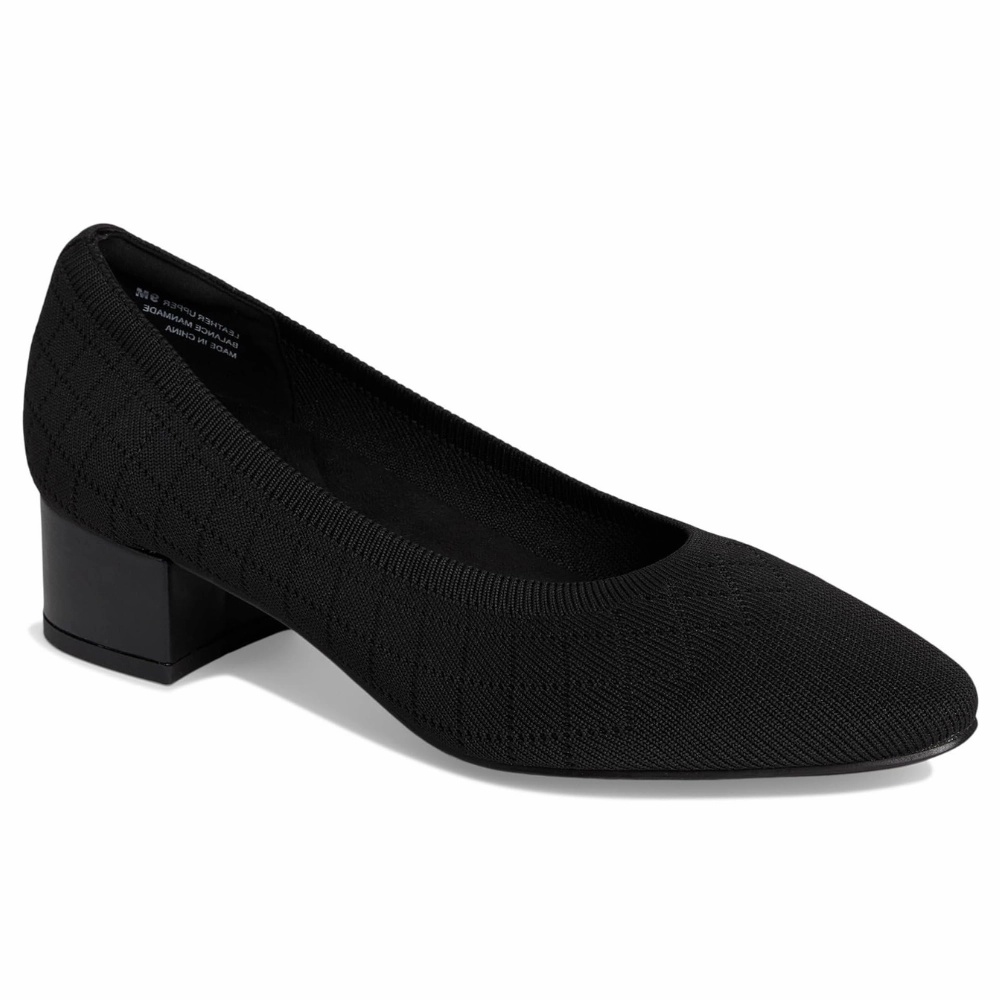 David Tate Carla Black Stretch Pump (Women's) Comfortable Dress Shoes For Wide Feet