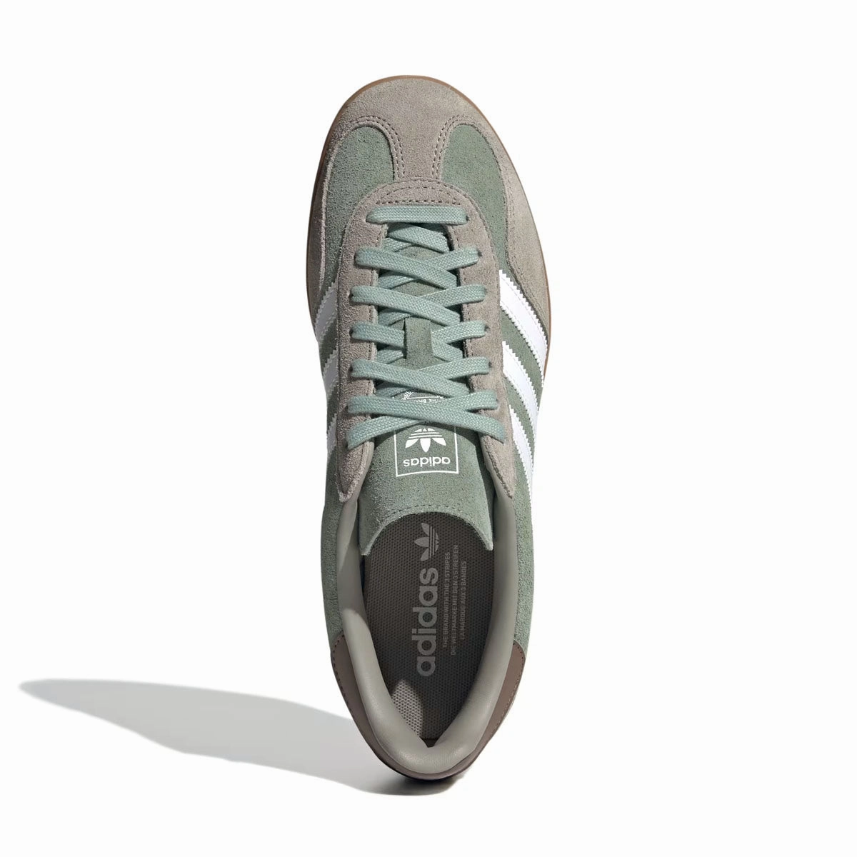Gazelle Indoor 'Silver Pebble Silver Green' Adidas 80s Tennis Shoes