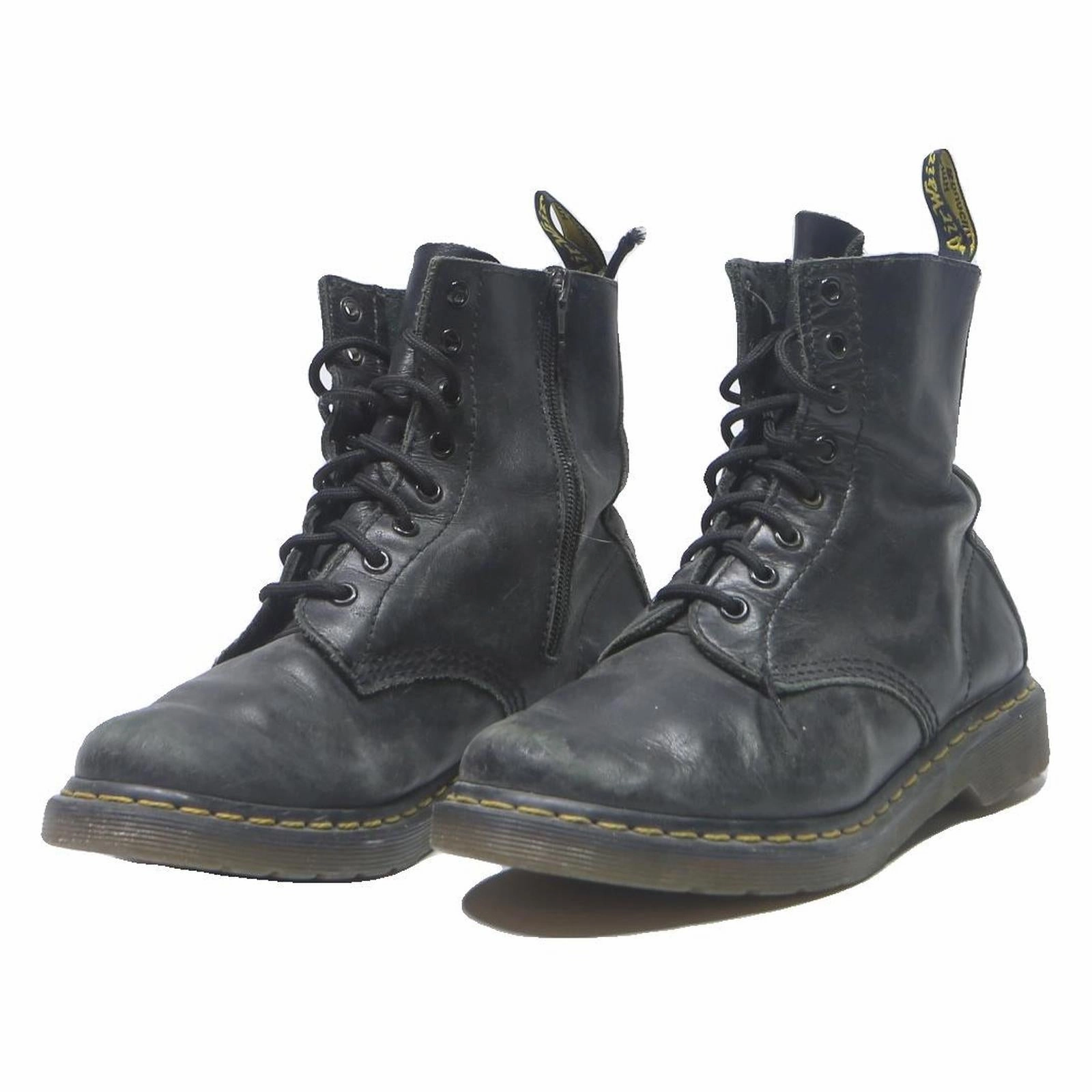 Rubber Sole Boots DR MARTENS 1460 Mens Lace-Up Boots Black Leather UK 8 Durable Classic