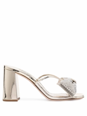 Earthing Sandals crystal-embellished metallic 85mm sandals