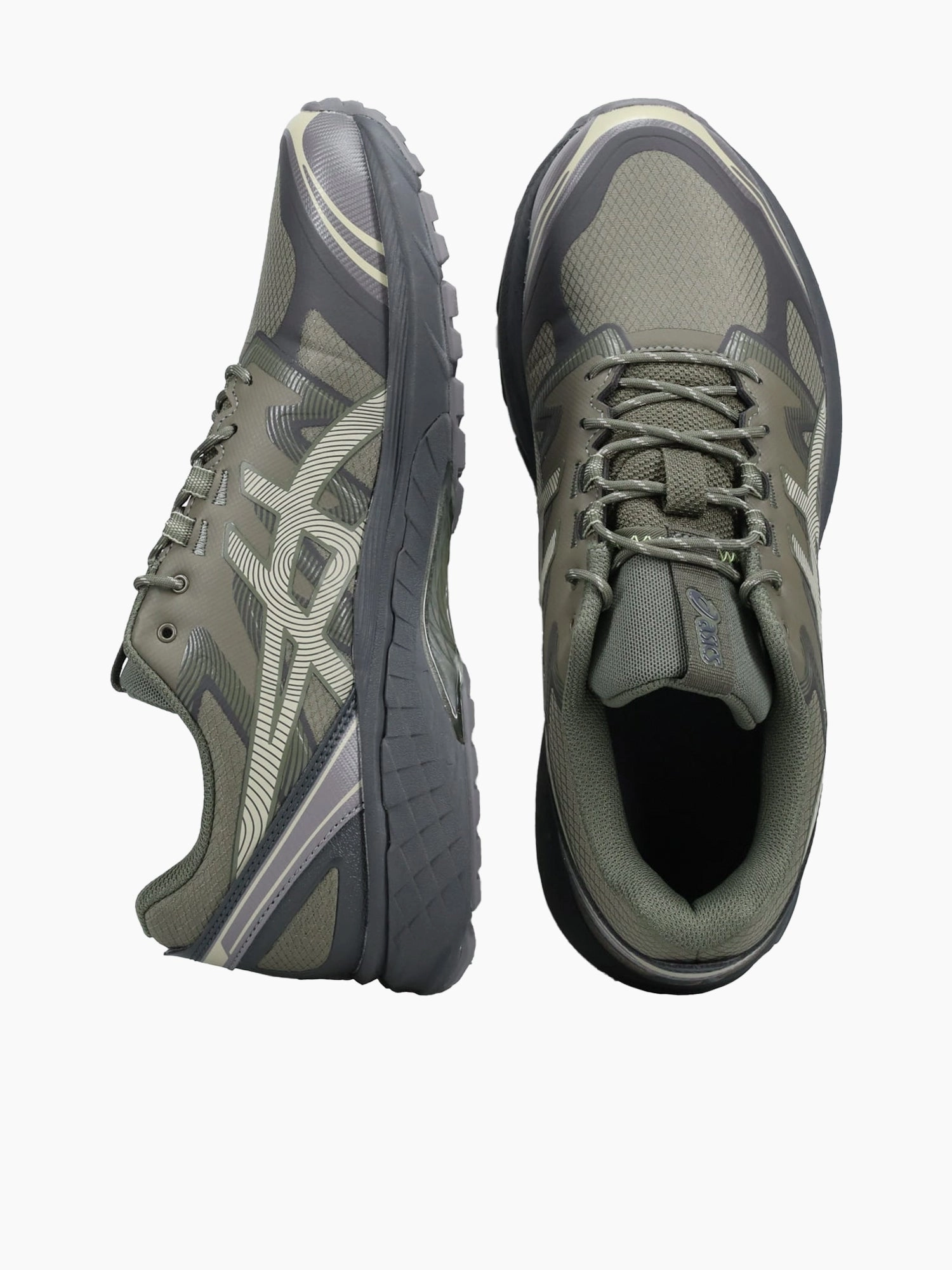 Gelterrain Green Khaki leather Flats Supportive Shoes