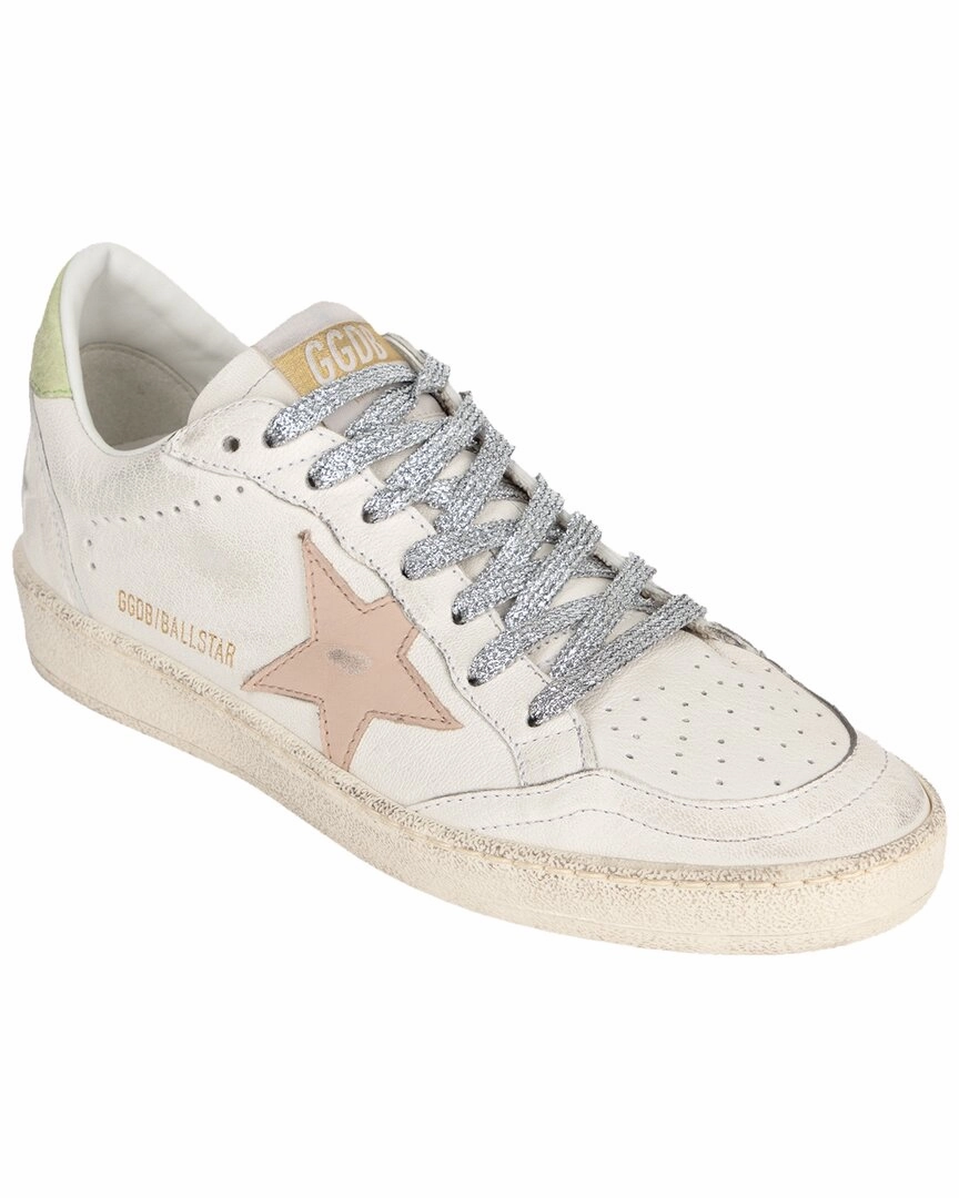 Silver Sneakers Online Golden Goose Ballstar Leather Sneaker