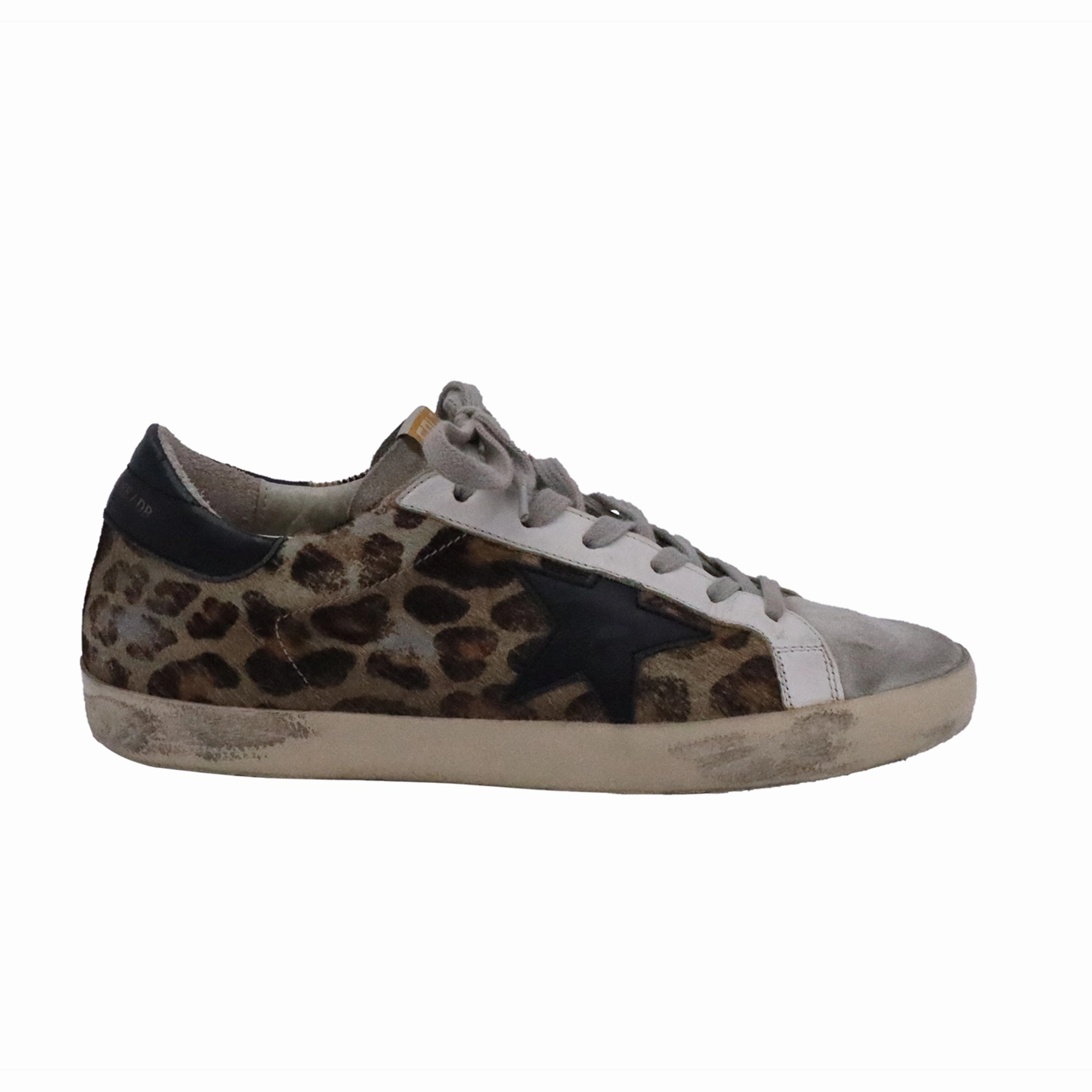 Golden Goose Super-Star Leopard-Print Sneakers in Brown Pony Hair Sneakers In Leather
