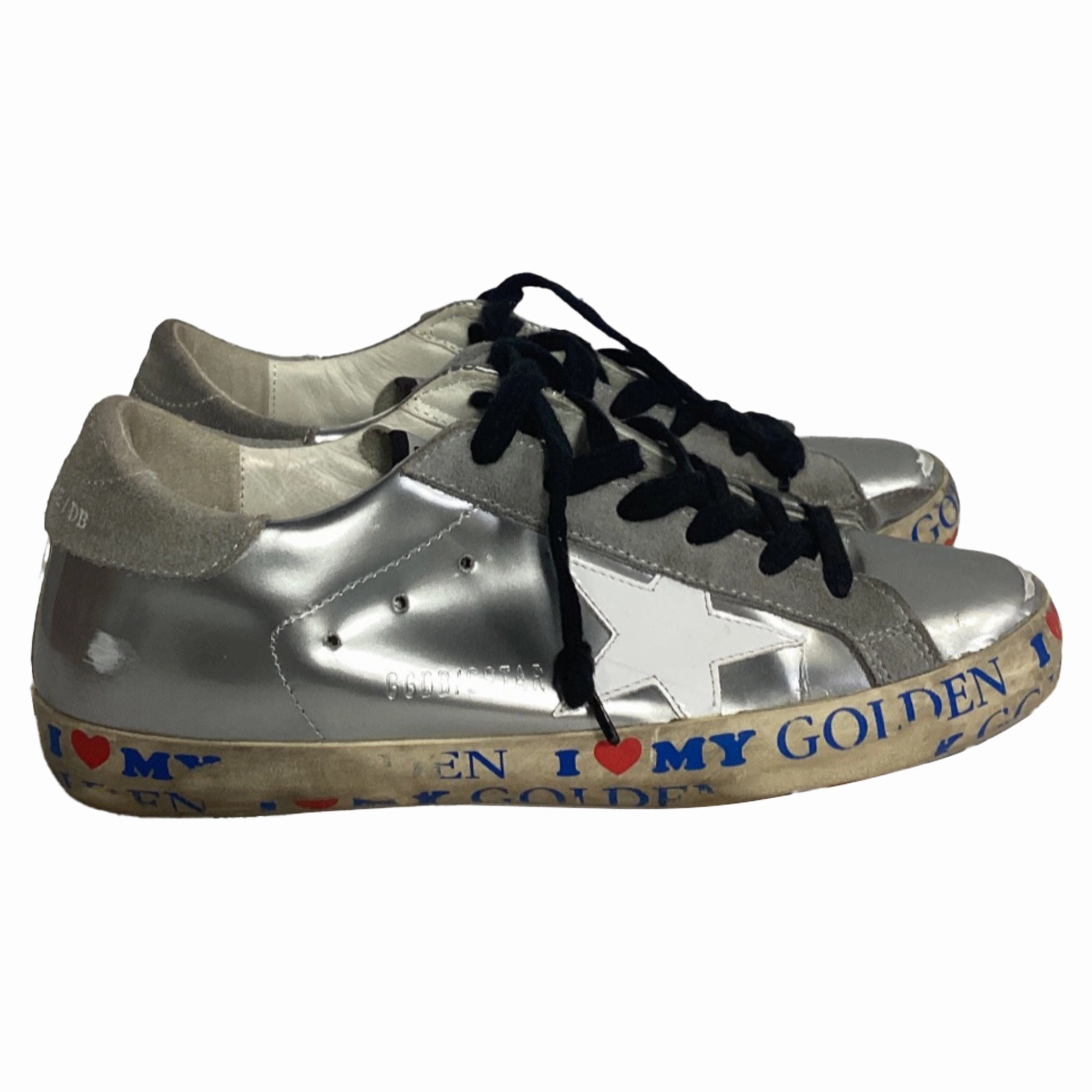Fitflop Sneakers Golden Goose Superstar Love Golden Low Top Sneakers in Silver Leather