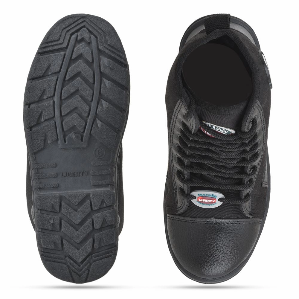 Grey Leather Boots Freedom Sports (Black) Defence Jungle Boot FOREST-22 By Liberty