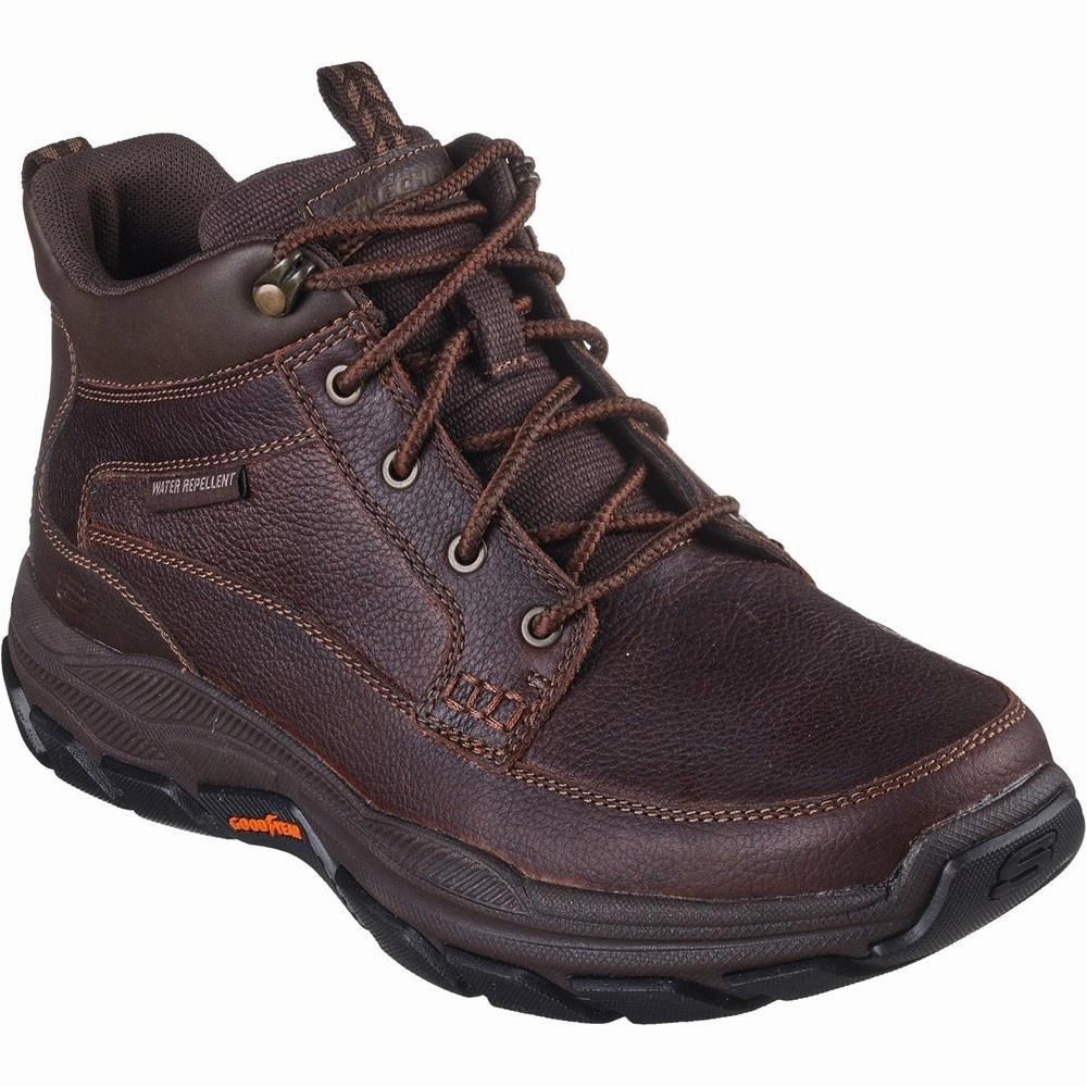 Wide Shaft Cowboy Boots Men's Relaxed Fit Skechers 204454WW Respected Boswell Waterproof Boots